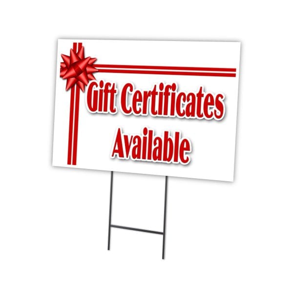 Signmission Gift Certificates Yard Sign & Stake outdoor plastic coroplast window, C-1216-DS-Gift Certificates C-1216-DS-Gift Certificates - main
